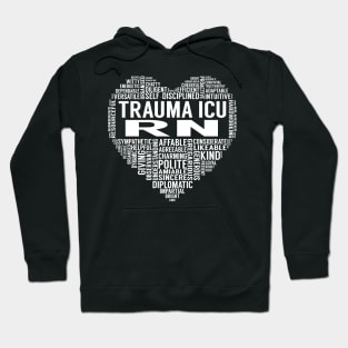 Trauma ICU RN Heart Hoodie